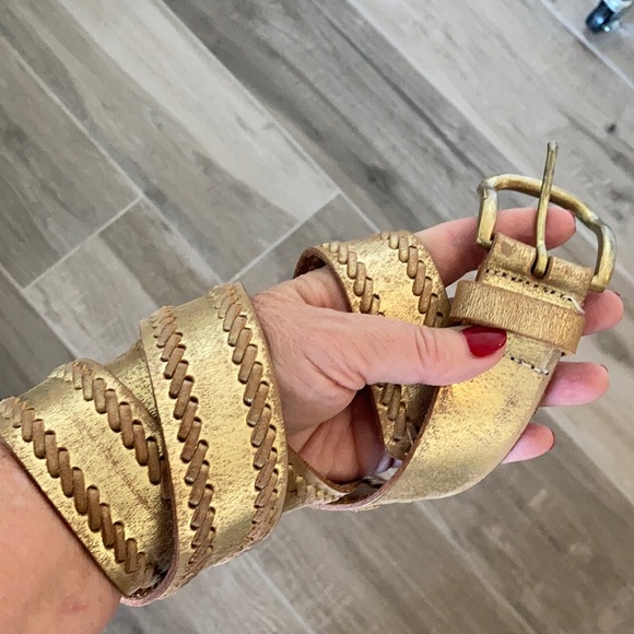 Nine West Accessories - Nine West M burnished gold leather belt